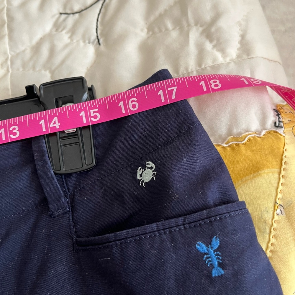 Talbots Navy Chino Pants with Blue and White Embroidery and matching Cardigan - Picture 9 of 9